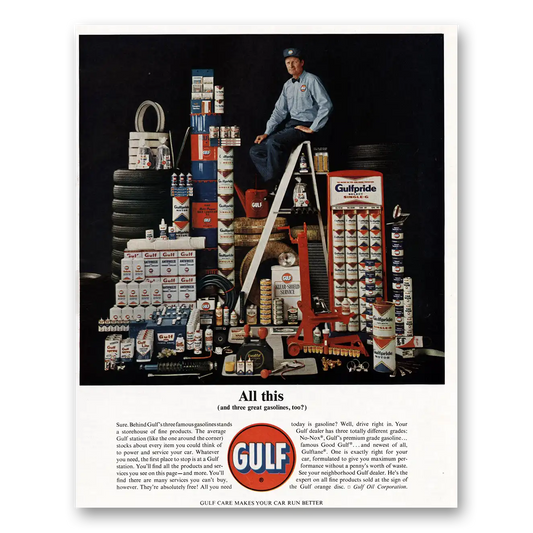 1963 Gulf Oil All This Vintage Magazine Print Ad