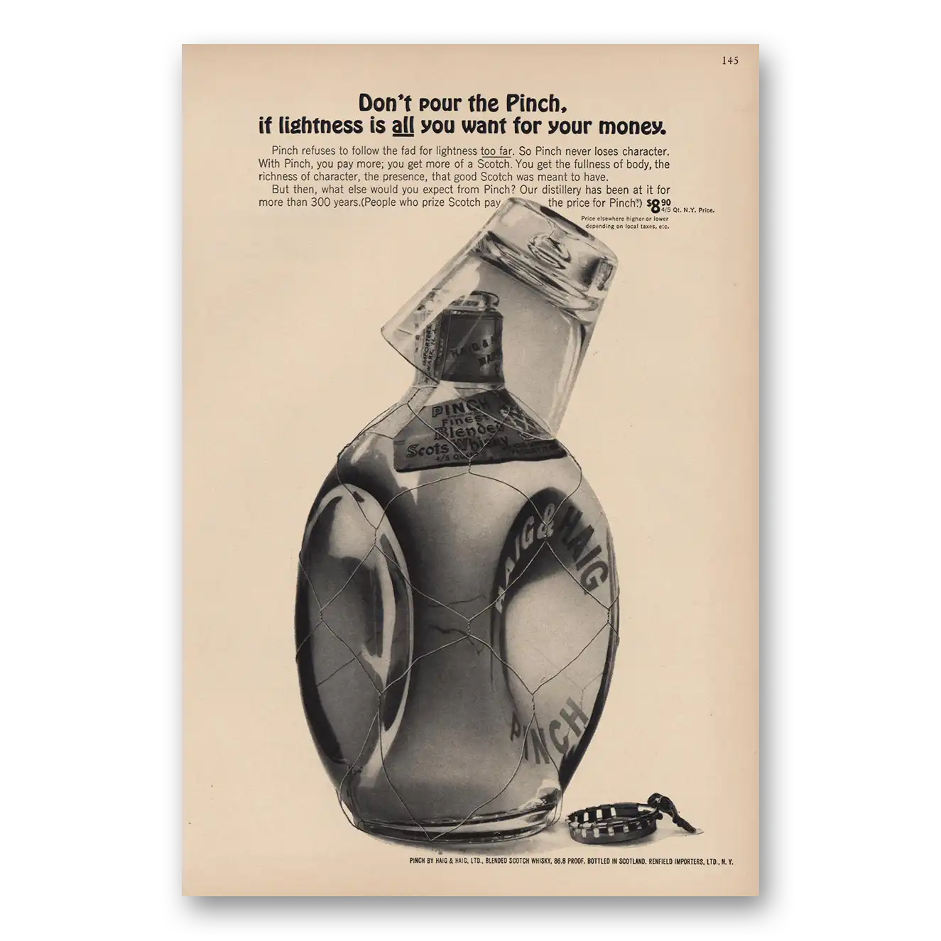 1963 Haig & Haig Don’t Pour the Pinch Vintage Magazine Print Ad