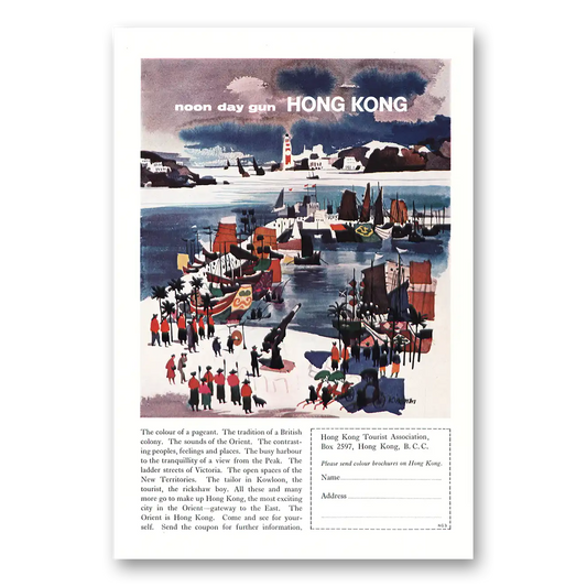 1963 Hong Kong Noon Day Gun Vintage Magazine Print Ad