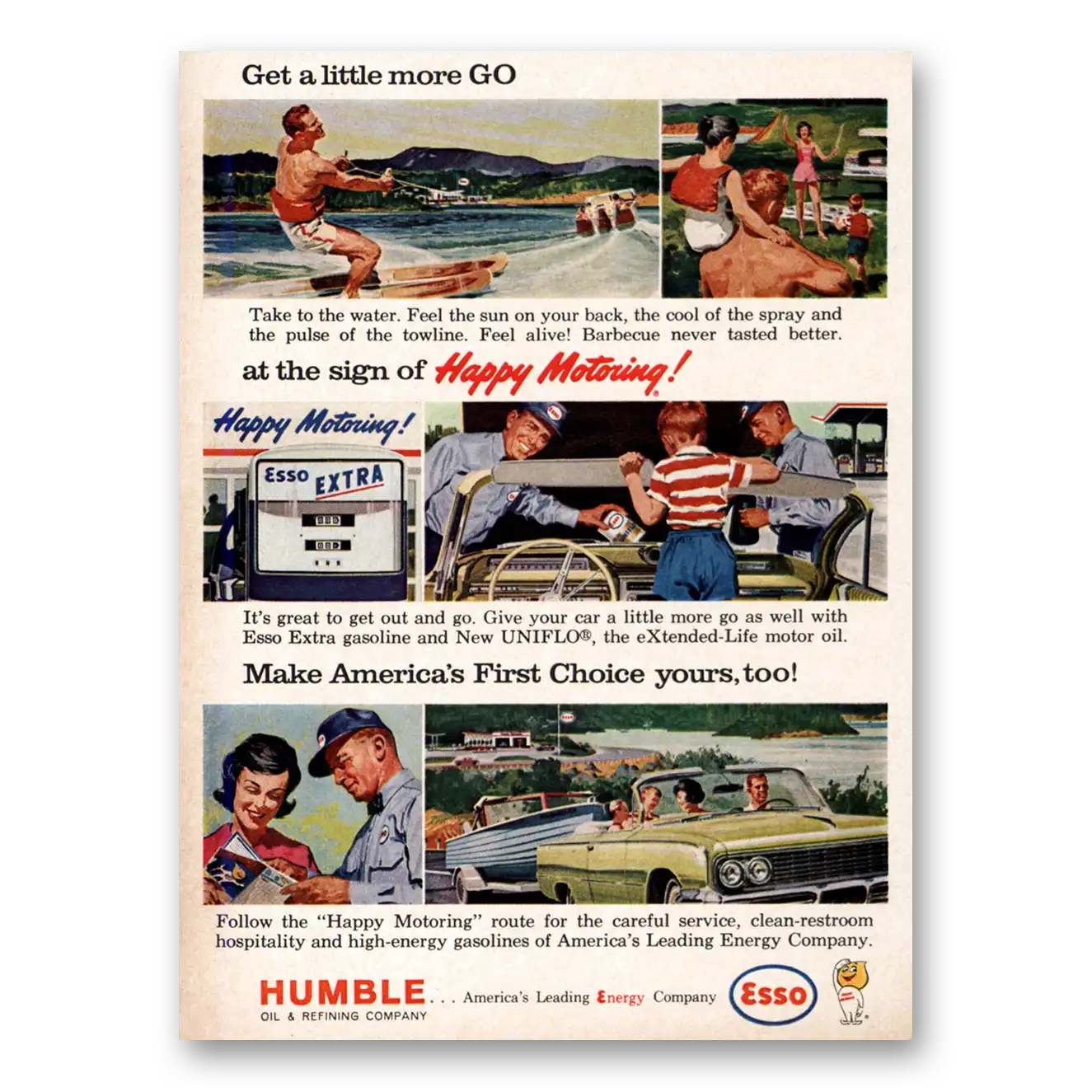 1963 Humble Oil Happy Motoring Vintage Magazine Print Ad