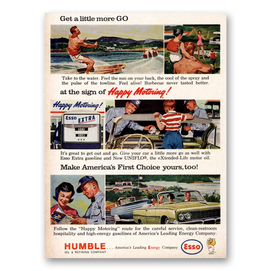 1963 Humble Oil Happy Motoring Vintage Magazine Print Ad