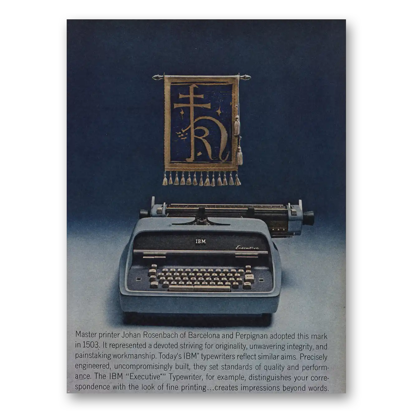 1963 IBM Executive Typewriter Master Printer Johan Rosenbach Vintage Magazine Print Ad