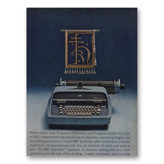 1963 IBM Executive Typewriter Master Printer Johan Rosenbach Vintage Magazine Print Ad