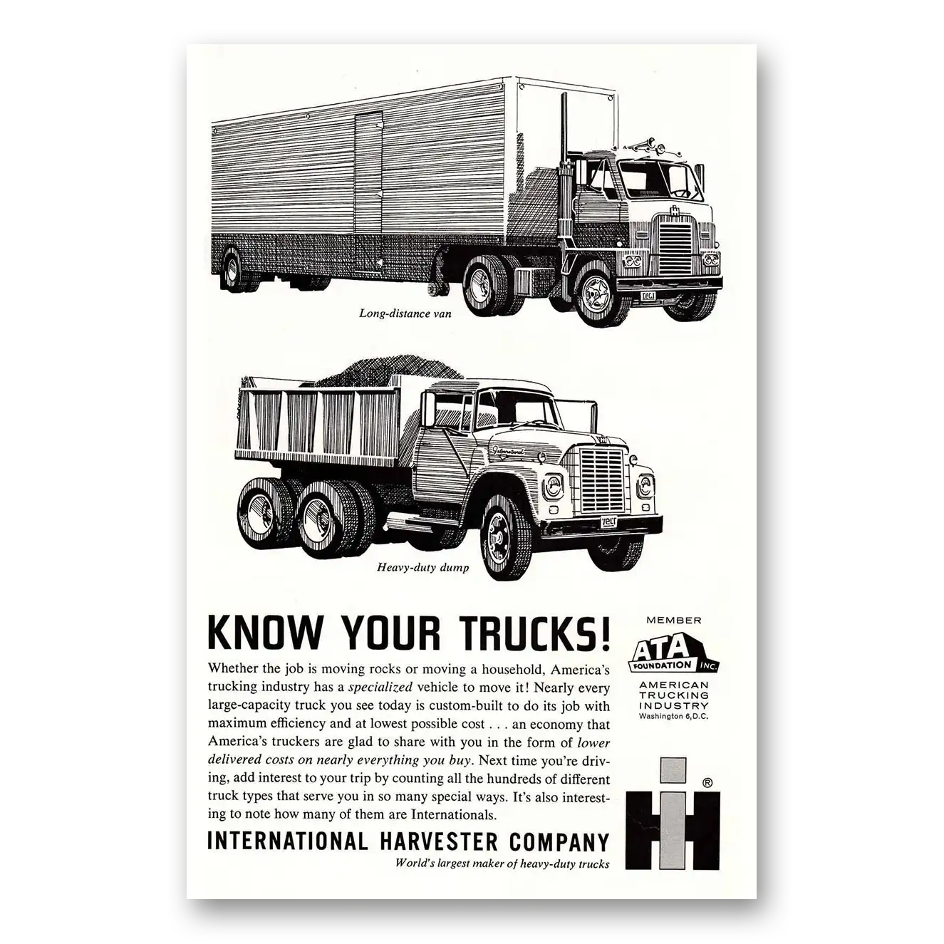 1963 International Trucks Know Your Trucks Vintage Magazine Print Ad