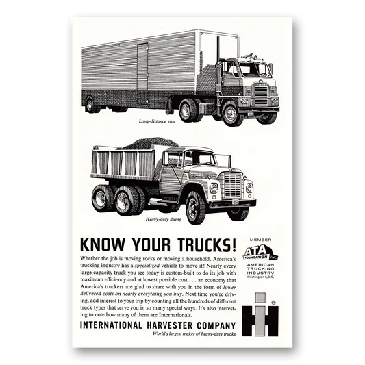 1963 International Trucks Know Your Trucks Vintage Magazine Print Ad