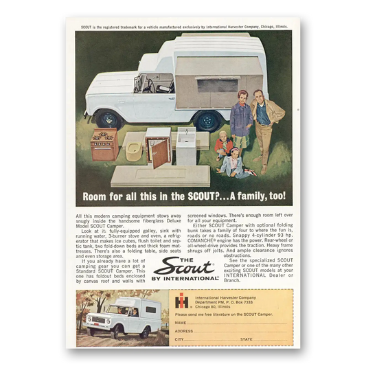 1963 International Harvester Scout Room For All This Vintage Magazine Print Ad