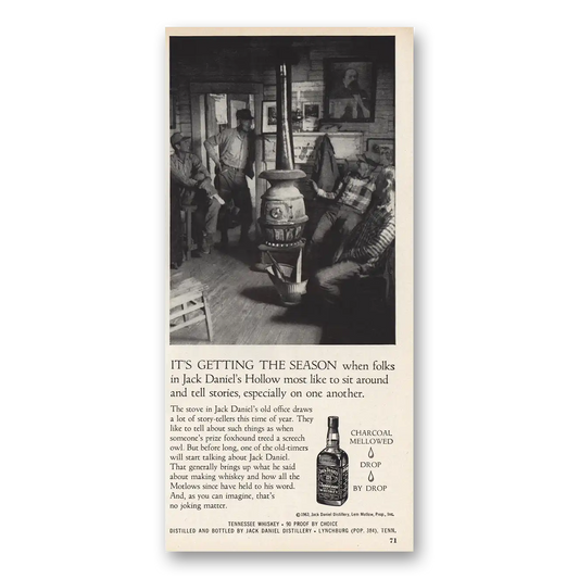 1963 Jack Daniels Getting the Season Vintage Magazine Print Ad