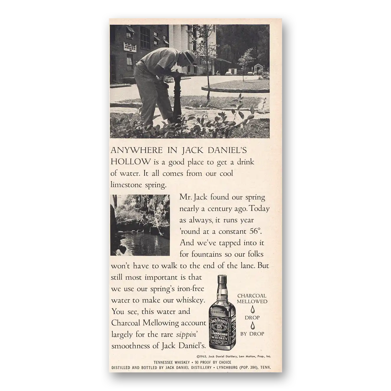 1963 Jack Daniels Good Place To Get a Drink Vintage Magazine Print Ad