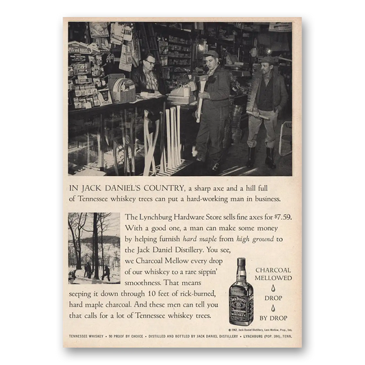 1963 Jack Daniels Sharp Axe Bill Full Vintage Magazine Print Ad