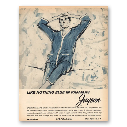 1963 Jayson Like Nothing Else In Pajamas Vintage Magazine Print Ad