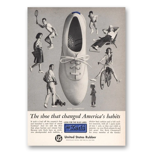 1963 Keds Shoes Shoe That Changed Americas Habits Vintage Magazine Print Ad