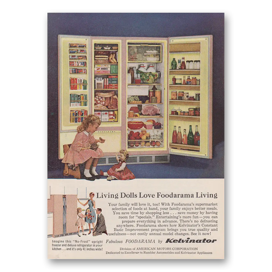 1963 Kelvinator Refrigerator Living Dolls Love Foodarama Living Vintage Magazine Print Ad