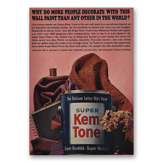 1963 Super Kem Tone Paint More People Decorate With This Vintage Magazine Print Ad