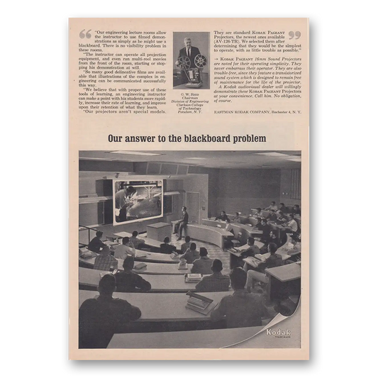 1963 Kodak Projector Our Answer to the Blackboard Problem Vintage Magazine Print Ad