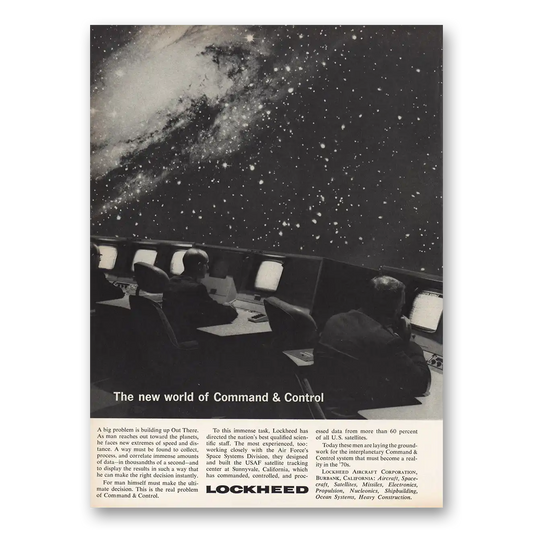 1963 Lockheed Command & Control New World of Command and Control Vintage Magazine Print Ad