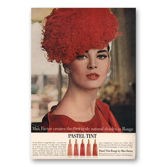 1963 Max Factor Pastel Tint Vintage Magazine Print Ad