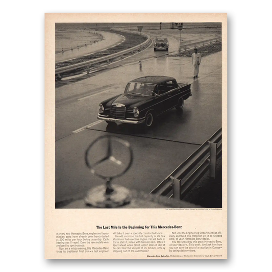 1963 Mercedes Benz Last Mile Vintage Magazine Print Ad