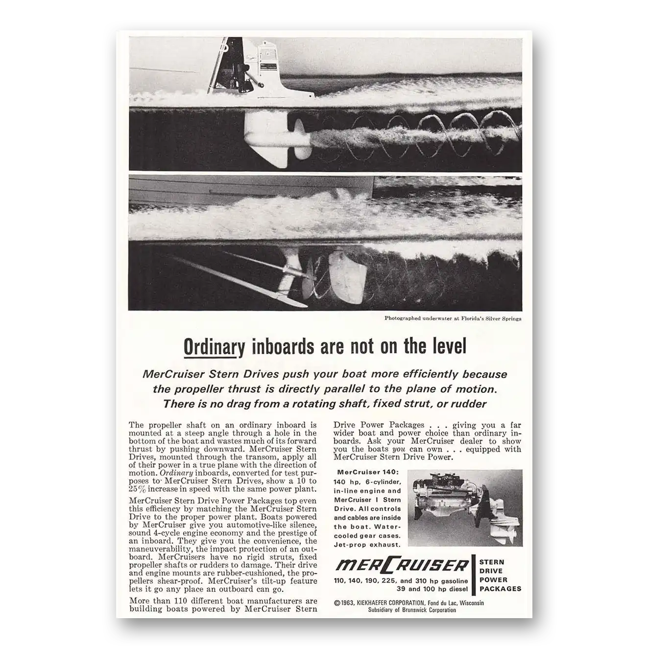 1963 MerCruiser Stern Drive Ordinary Inboards Vintage Magazine Print Ad