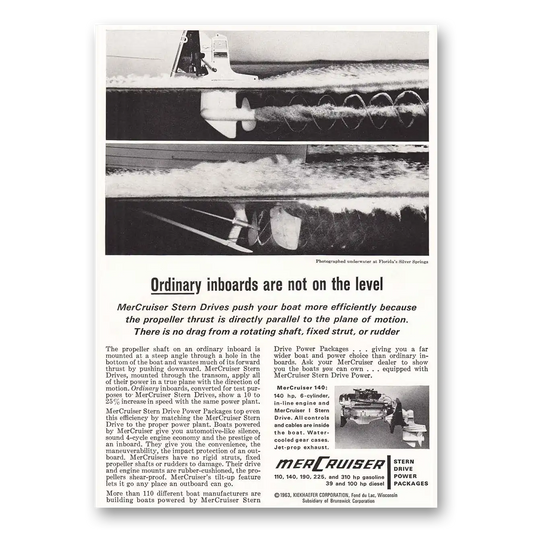 1963 MerCruiser Stern Drive Ordinary Inboards Vintage Magazine Print Ad