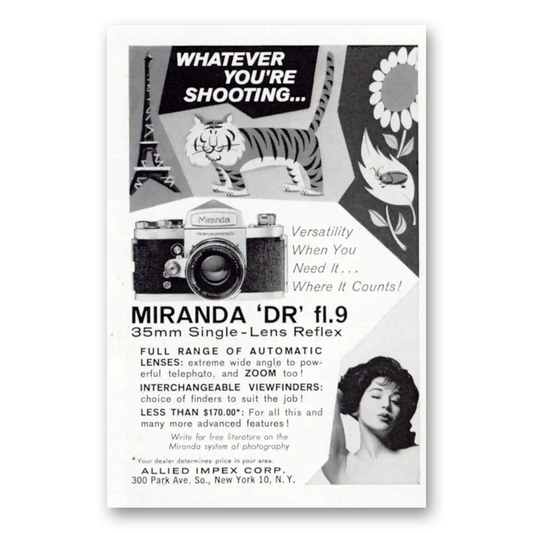 1963 Miranda Camera DR fl9 Eiffel Tower Whatever You're Shooting Vintage Magazine Print Ad