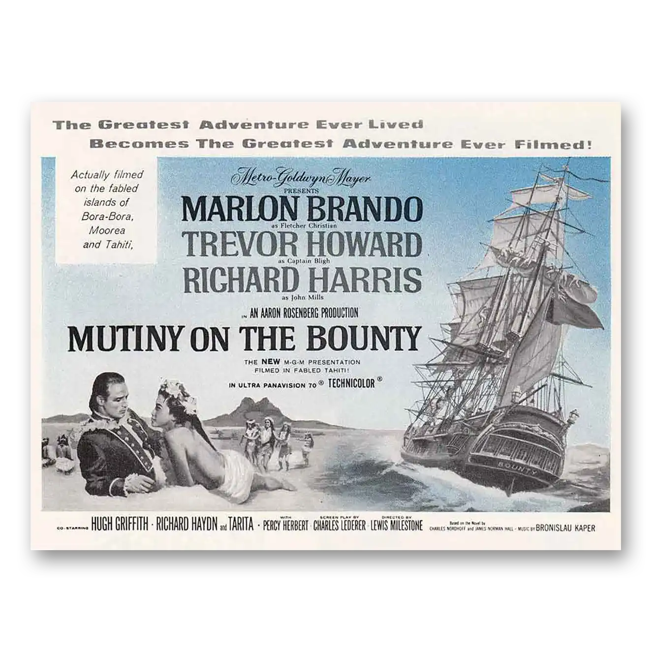 1963 Mutiny on the Bounty Movie Promo Marlon Brando Vintage Magazine Print Ad