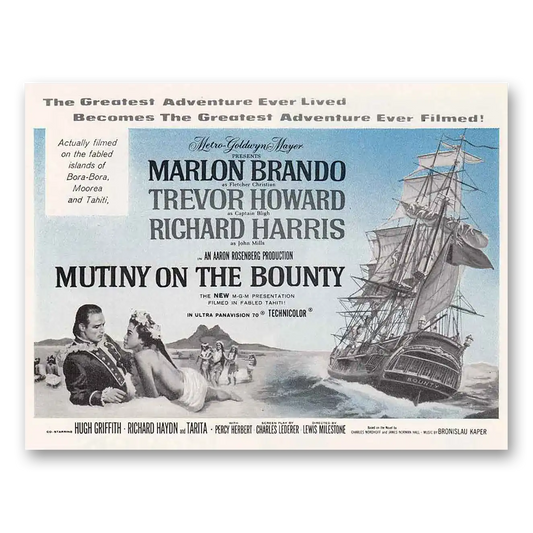 1963 Mutiny on the Bounty Movie Promo Marlon Brando Vintage Magazine Print Ad