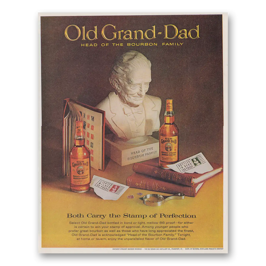 1963 Old Grand-Dad Bourbon Whiskey Both Carry the Stamp of Perfection Vintage Magazine Print Ad