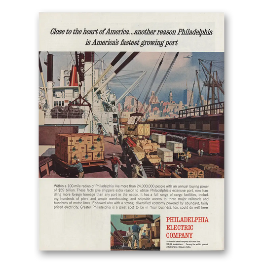 1963 Philadelphia Electric Heart of America Vintage Magazine Print Ad