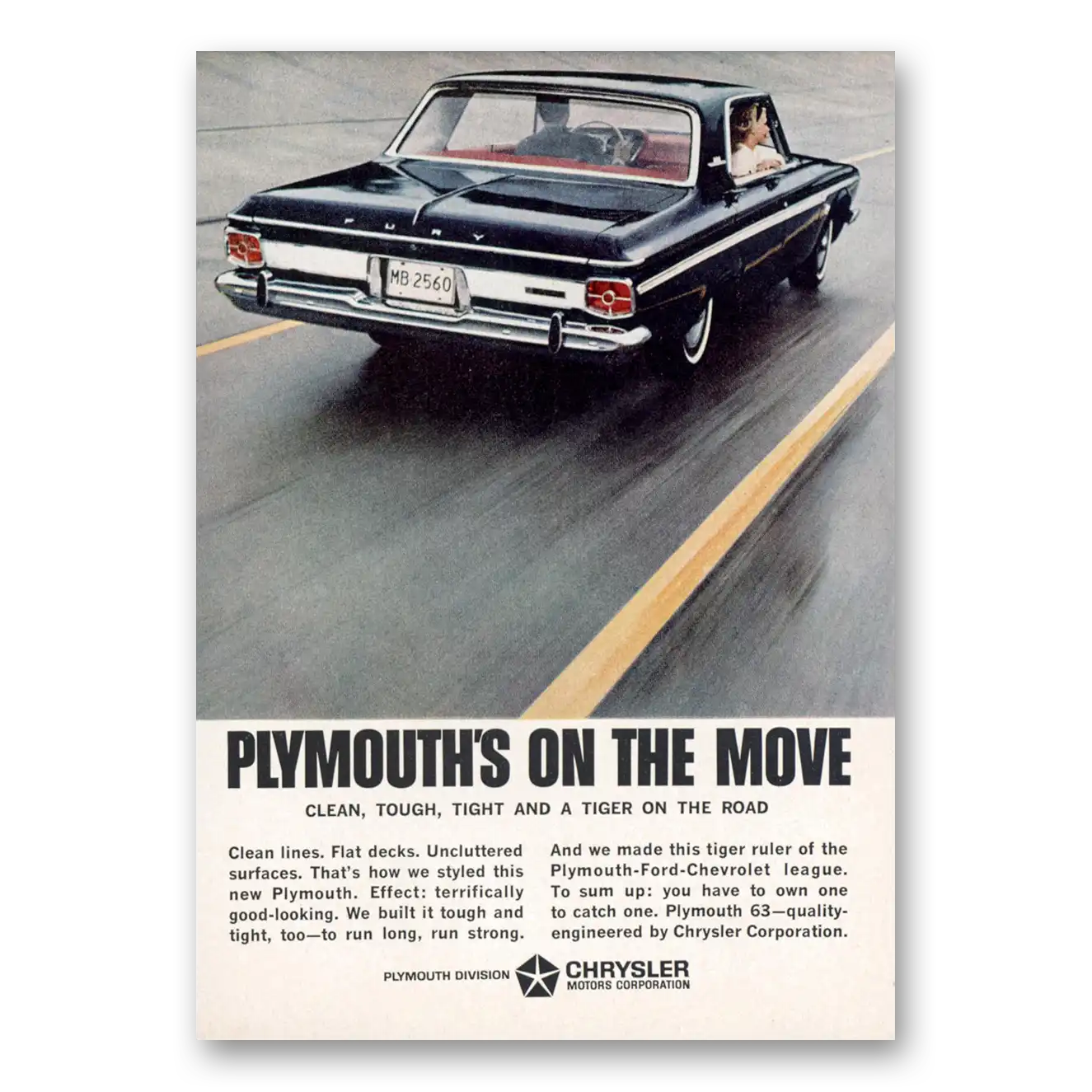 1962 Plymouth Plymouth's On the Move Vintage Magazine Print Ad