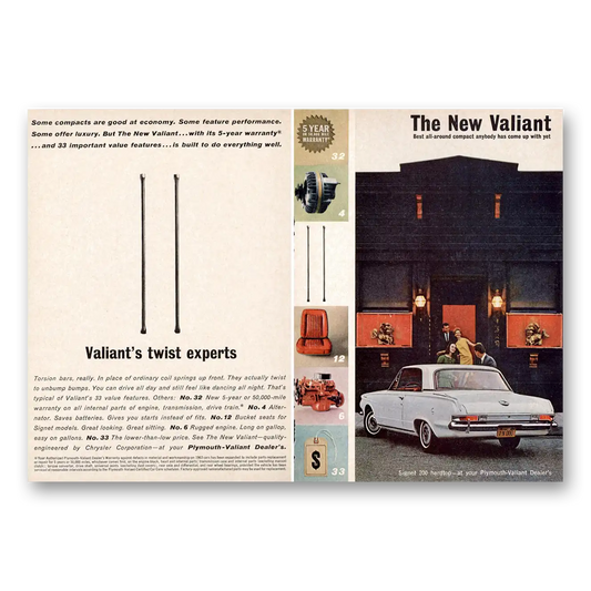 1963 Plymouth Valiant Twist Experts Vintage Magazine Print Ad