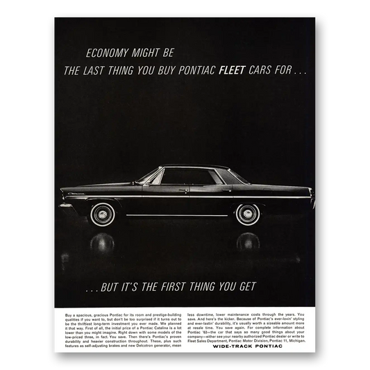 1963 Pontiac Wide Track Economy Might Be the Last Thing Vintage Magazine Print Ad