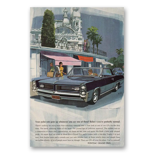 1963 Pontiac Grand Prix Pulse Rate Goes Up Vintage Magazine Print Ad