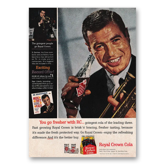 1963 Royal Crown Cola Si Zenner Vintage Magazine Print Ad