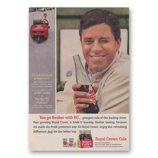 1963 Royal Crown Cola Jerry Lewis Vintage Magazine Print Ad