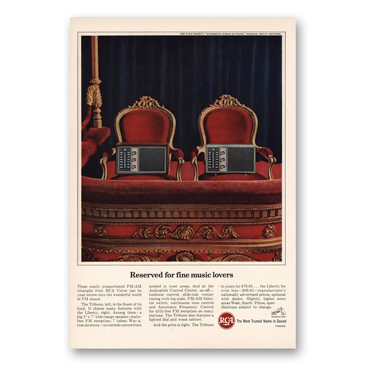 1963 RCA Reserved for Fine Music Lovers Vintage Magazine Print Ad