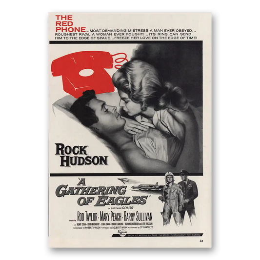 1963 Gathering of Eagles Movie Promo Rock Hudson Vintage Magazine Print Ad