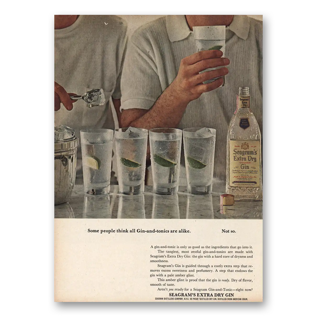 1963 Seagrams Extra Dry Gin Some People Think Vintage Magazine Print Ad