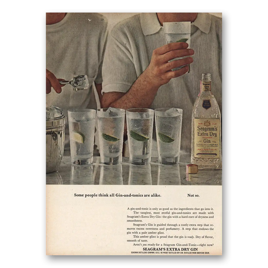 1963 Seagrams Extra Dry Gin Some People Think Vintage Magazine Print Ad