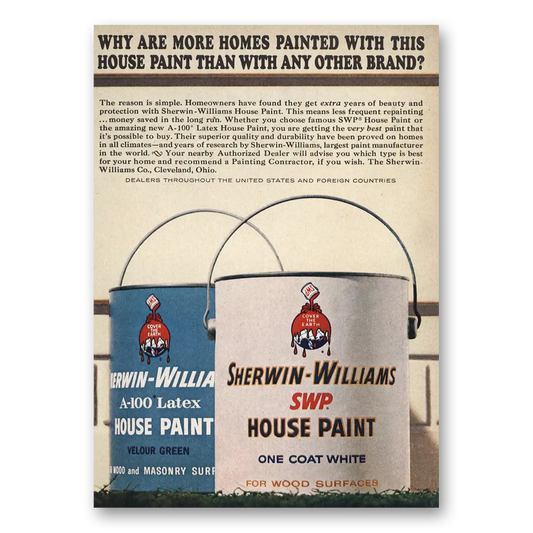 1963 Sherwin Williams Paints More Homes Painted With This House Paint Vintage Magazine Print Ad