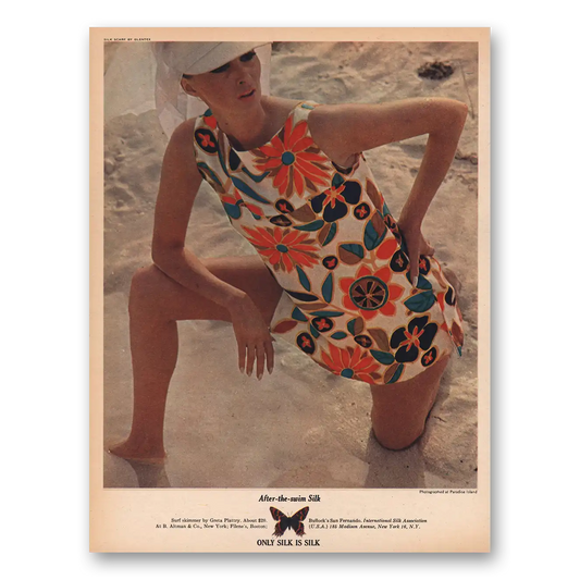 1963 International Silk After the Swim Silk Vintage Magazine Print Ad