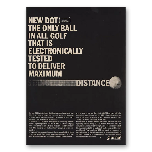 1963 Spalding Golf Balls Electronically Tested Maximum Distance Vintage Magazine Print Ad