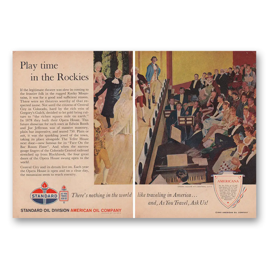 1963 Standard Oil Play Time In the Rockies Vintage Magazine Print Ad