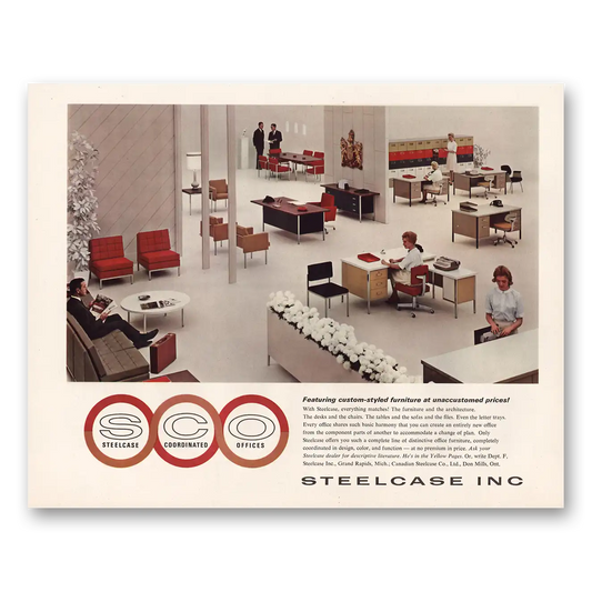 1963 Steelcase Office Furniture Custom Styled Furniture Vintage Magazine Print Ad