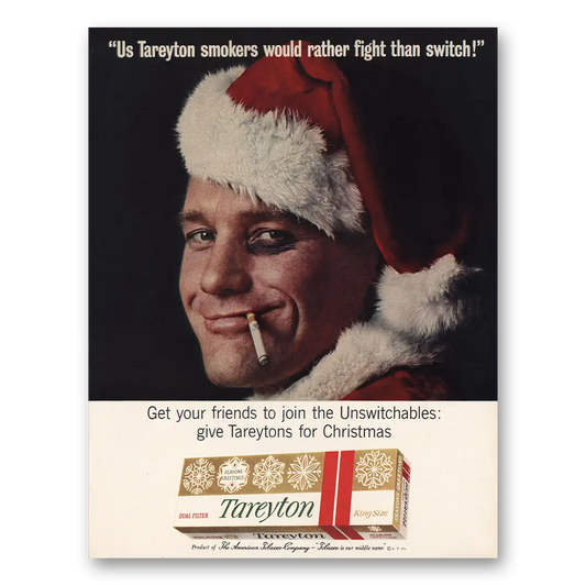 1963 Herbert Tareyton Cigarettes Smokers Would Rather Fight Than Switch Vintage Magazine Print Ad