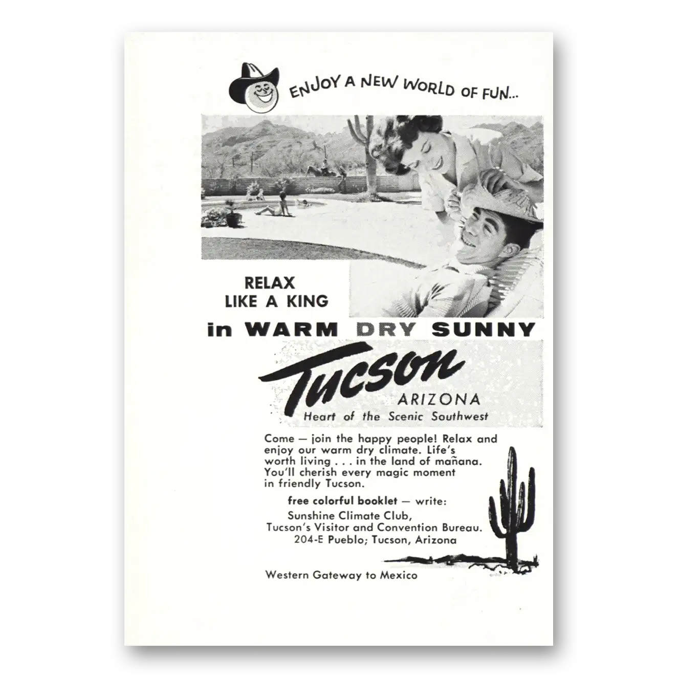 1963 Tucson Arizona Relax Like a King Vintage Magazine Print Ad