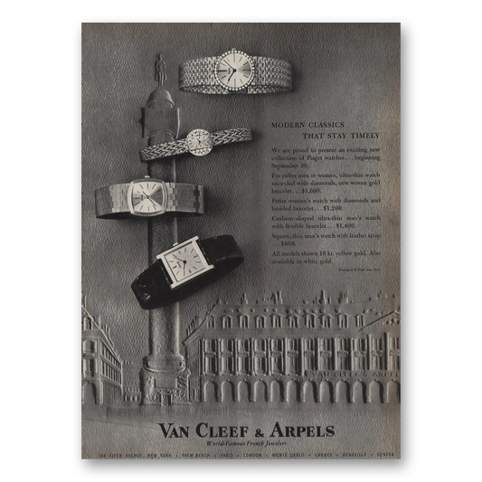 1963 Van Cleef & Arpels Watches Modern Classics That Stay Timely Vintage Magazine Print Ad