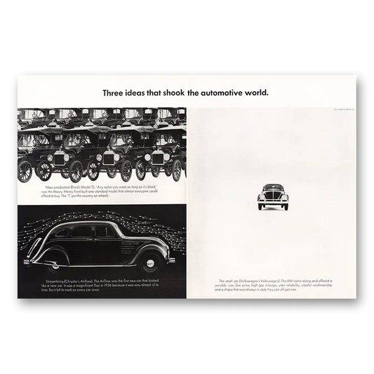 1963 Volkswagen Beetle Three Ideas Shook Automotive World Vintage Magazine Print Ad