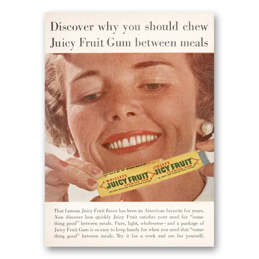 1963 Wrigleys Gum Discover Why You Should Chew Vintage Magazine Print Ad