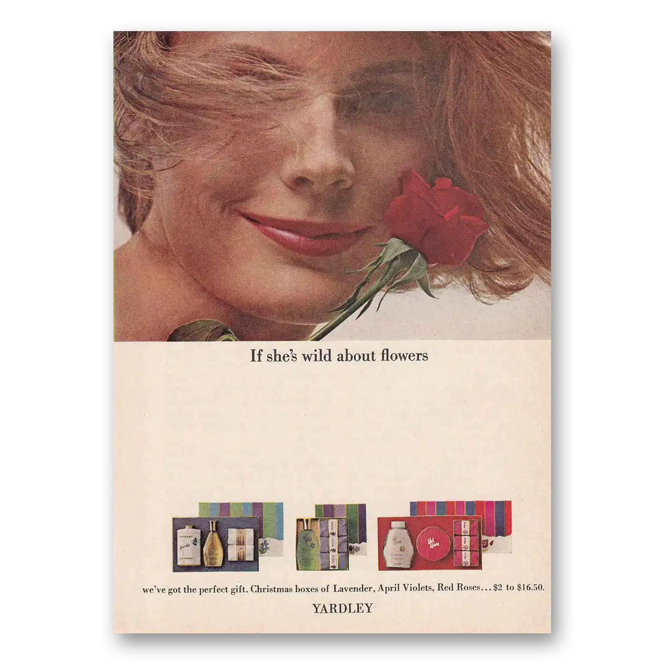 1963 Yardley Fragrances Wild About Flowers Vintage Magazine Print Ad