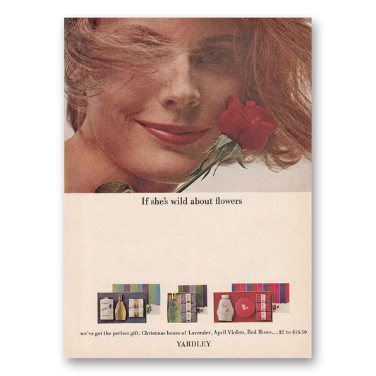 1963 Yardley Fragrances Wild About Flowers Vintage Magazine Print Ad